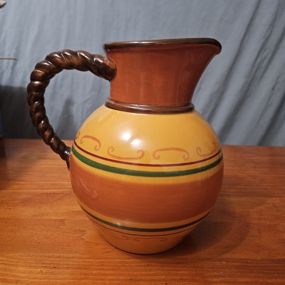 Celebrating Home 3 QT Pitcher Tuscan Gold Stoneware! - Picture 3 of 7